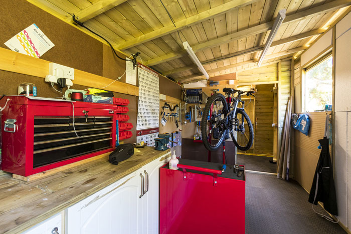 An image showing Edale House cycle storage and workshop