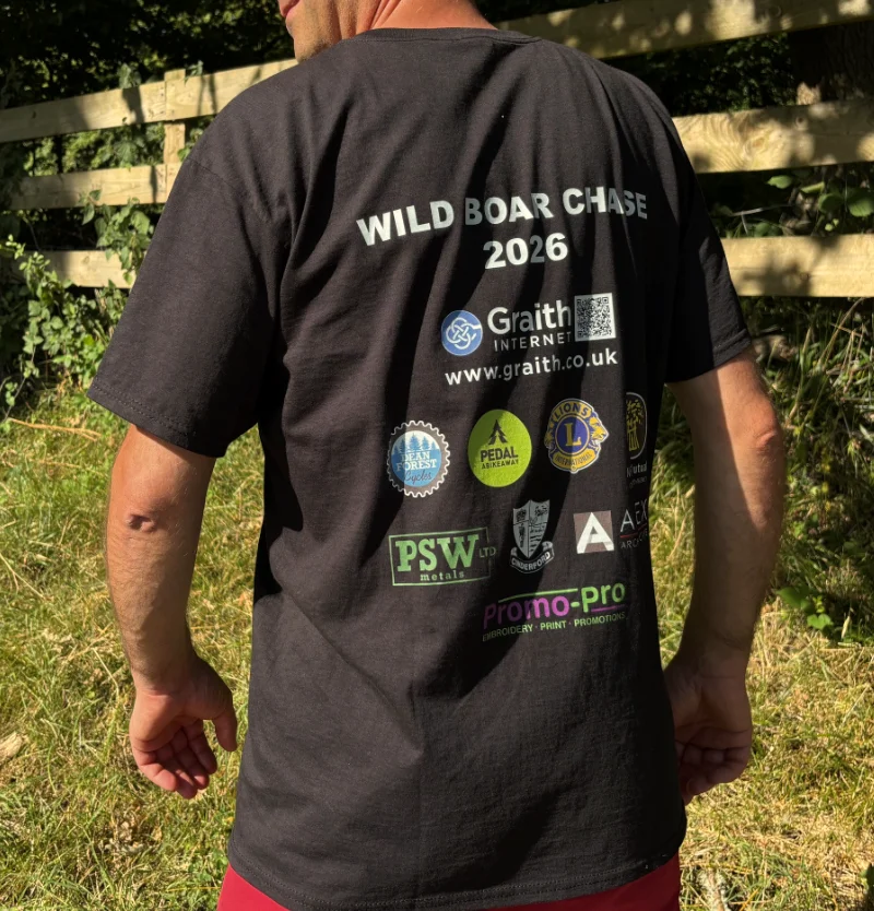 A photo of a Wild Boar Chase T-Shirt 2026 Back