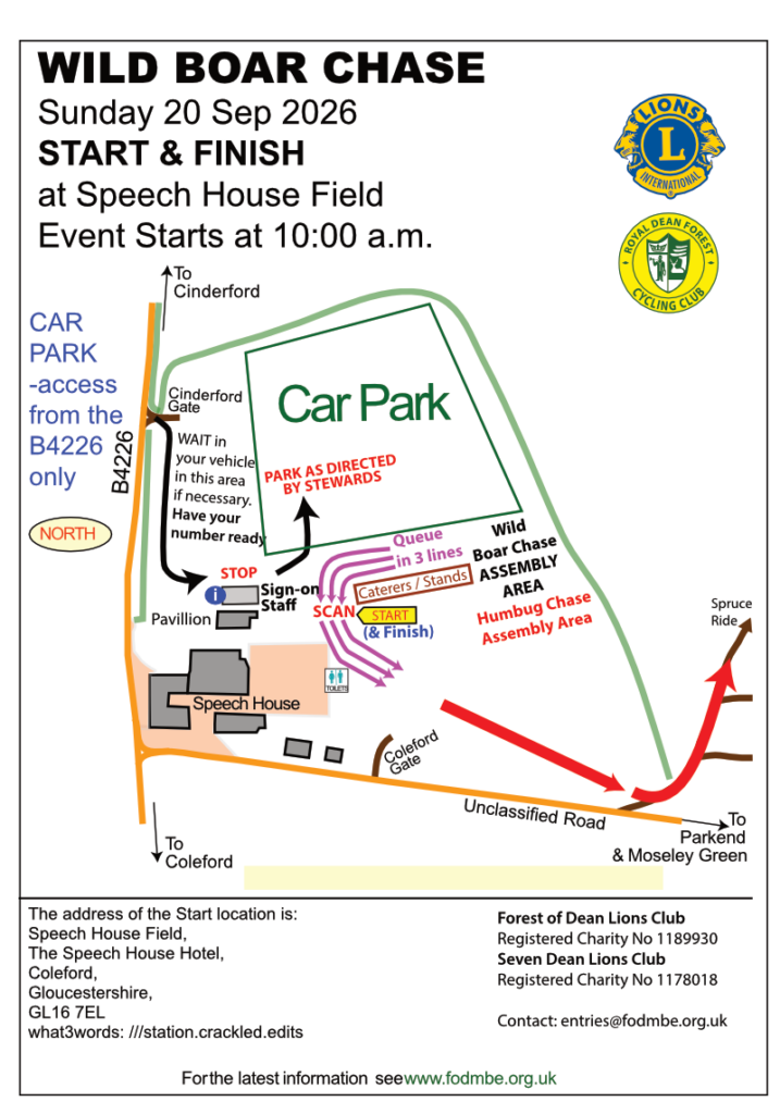 The field plan for the Wild Boar Chase based at Speech House Field.