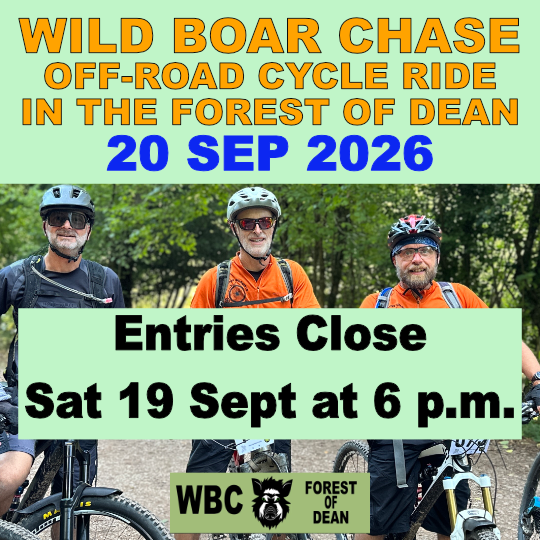 Only a few day left to enter the Wild Boar Chase off-road cycle ride in the Forest of Dean.